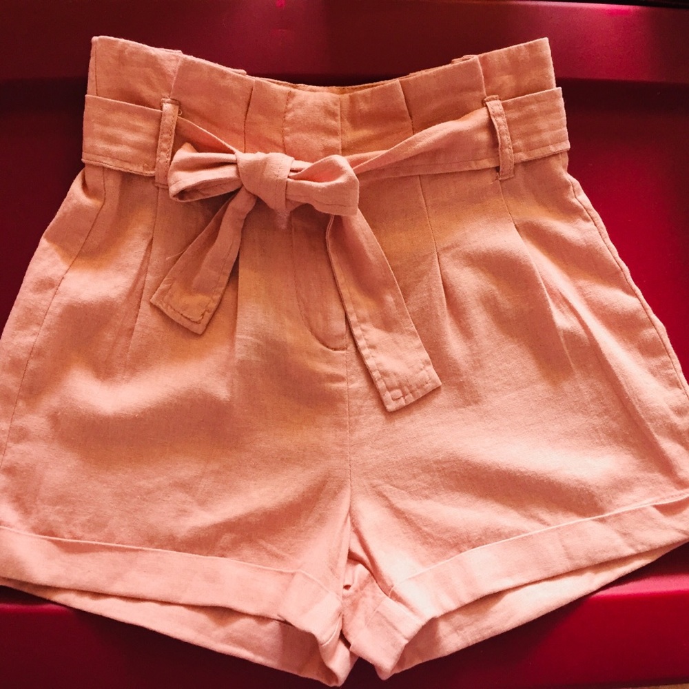 ✨2 for 10$✨NWT Pink High Waisted Linen Short